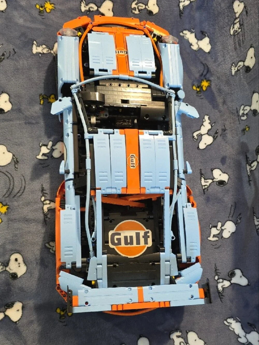 CaDa Gulf Racing-style Blue & Orange Race Car Building Set - Kids Toys